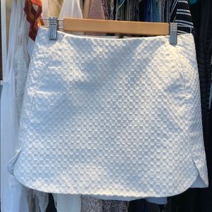 Cream/white lined topshop miniskirt with pockets